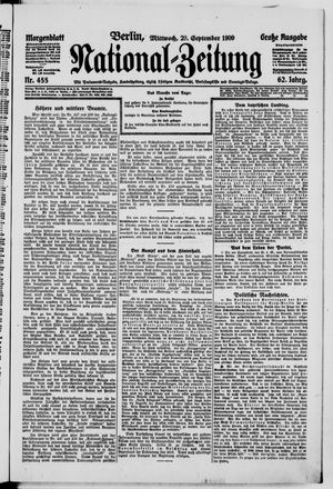 Nationalzeitung vom 29.09.1909