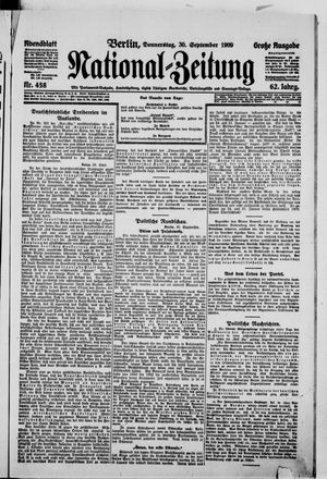 Nationalzeitung vom 30.09.1909