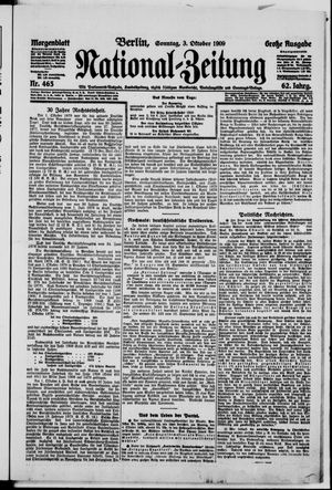 Nationalzeitung vom 03.10.1909