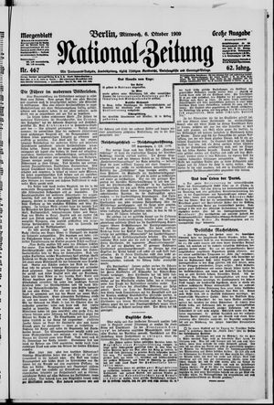 Nationalzeitung vom 06.10.1909