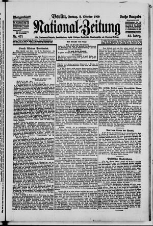 Nationalzeitung vom 08.10.1909
