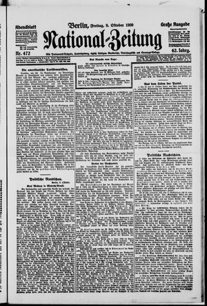 Nationalzeitung vom 08.10.1909