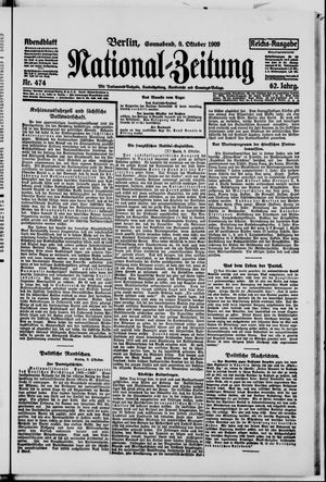 Nationalzeitung vom 09.10.1909
