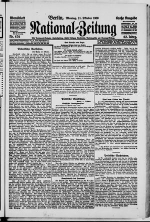 Nationalzeitung vom 11.10.1909