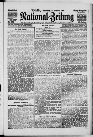 Nationalzeitung vom 13.10.1909