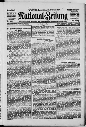 Nationalzeitung vom 14.10.1909
