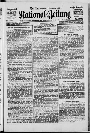 Nationalzeitung vom 17.10.1909