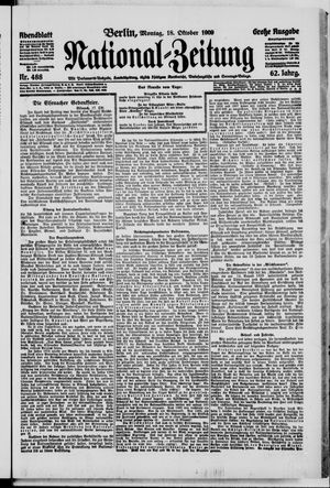 Nationalzeitung vom 18.10.1909
