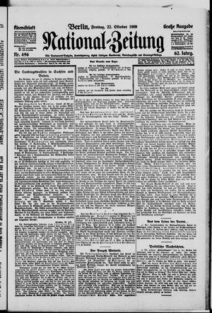 Nationalzeitung vom 22.10.1909