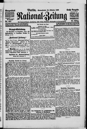 Nationalzeitung vom 23.10.1909