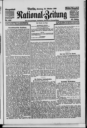 Nationalzeitung vom 24.10.1909