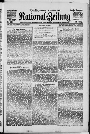 Nationalzeitung vom 26.10.1909