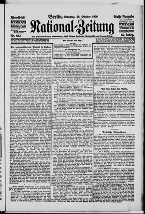 Nationalzeitung vom 26.10.1909