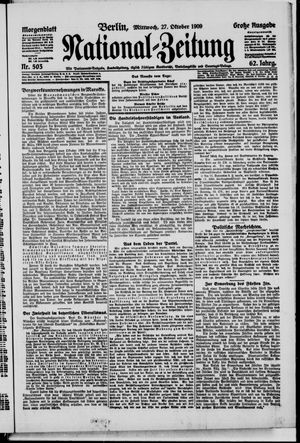 Nationalzeitung vom 27.10.1909
