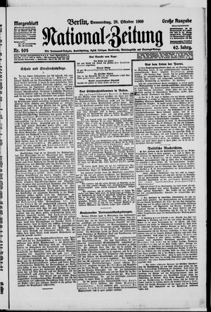 Nationalzeitung vom 28.10.1909