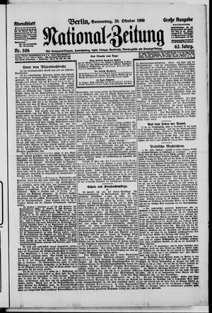 Nationalzeitung vom 28.10.1909