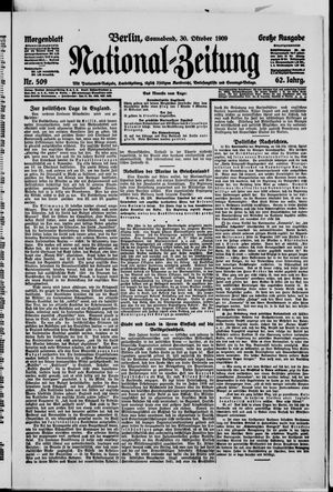 Nationalzeitung vom 30.10.1909