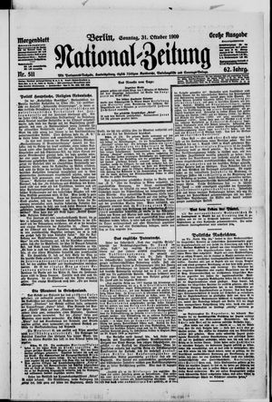 Nationalzeitung vom 31.10.1909