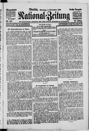 Nationalzeitung vom 02.11.1909