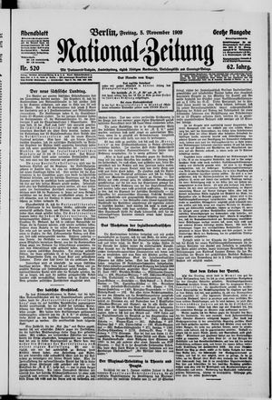 Nationalzeitung vom 05.11.1909
