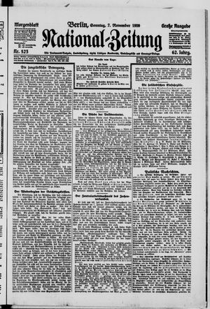 Nationalzeitung vom 07.11.1909