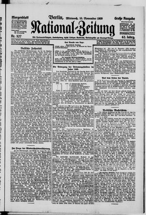 Nationalzeitung vom 10.11.1909