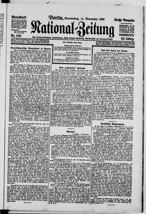 Nationalzeitung vom 11.11.1909