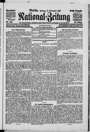 Nationalzeitung vom 12.11.1909