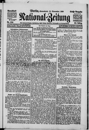 Nationalzeitung vom 13.11.1909