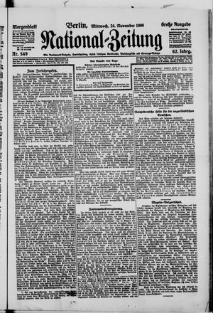 Nationalzeitung vom 24.11.1909
