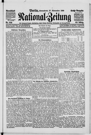 Nationalzeitung vom 27.11.1909