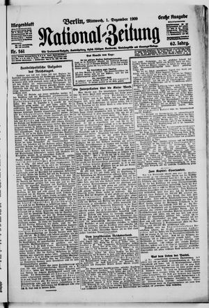 Nationalzeitung vom 01.12.1909
