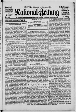 Nationalzeitung vom 01.12.1909