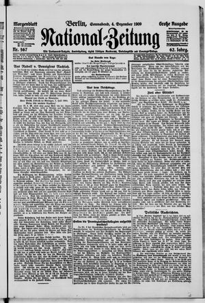 Nationalzeitung vom 04.12.1909