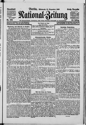 Nationalzeitung vom 22.12.1909