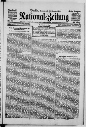 Nationalzeitung vom 15.01.1910