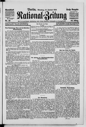 Nationalzeitung vom 18.01.1910
