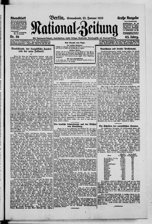 Nationalzeitung on Jan 22, 1910