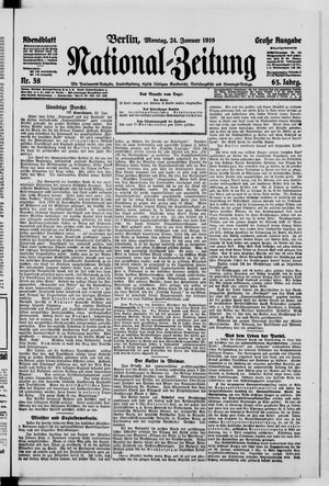 Nationalzeitung vom 24.01.1910