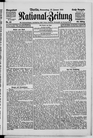 Nationalzeitung on Jan 27, 1910