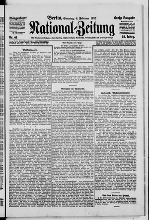 Nationalzeitung on Feb 6, 1910