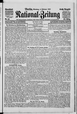 Nationalzeitung vom 08.02.1910