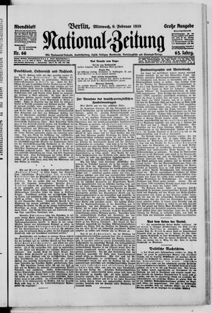 Nationalzeitung vom 09.02.1910
