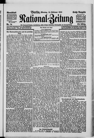 Nationalzeitung on Feb 14, 1910