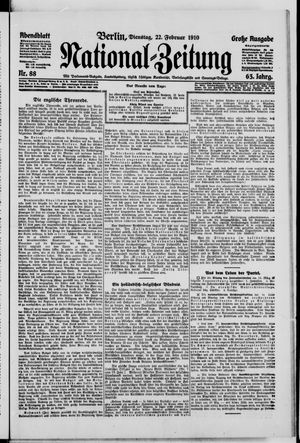 Nationalzeitung vom 22.02.1910