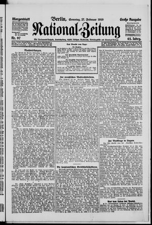 Nationalzeitung vom 27.02.1910