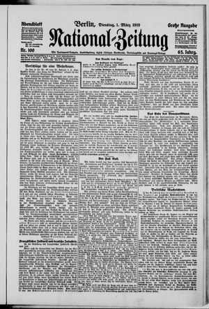 Nationalzeitung vom 01.03.1910