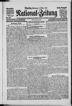 Nationalzeitung vom 02.03.1910