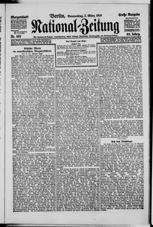 Nationalzeitung vom 03.03.1910