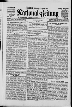 Nationalzeitung vom 07.03.1910